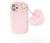 Effen kleur Plush Love Pendant TPU beschermhoes voor iPhone 11 (grijs)