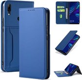 Voor Huawei P Smart (2019) / Honor 10 Lite Sterk magnetisme Vloeibaar gevoel Horizontaal Flip lederen tas met houder & kaartsleuven & portemonnee (blauw)