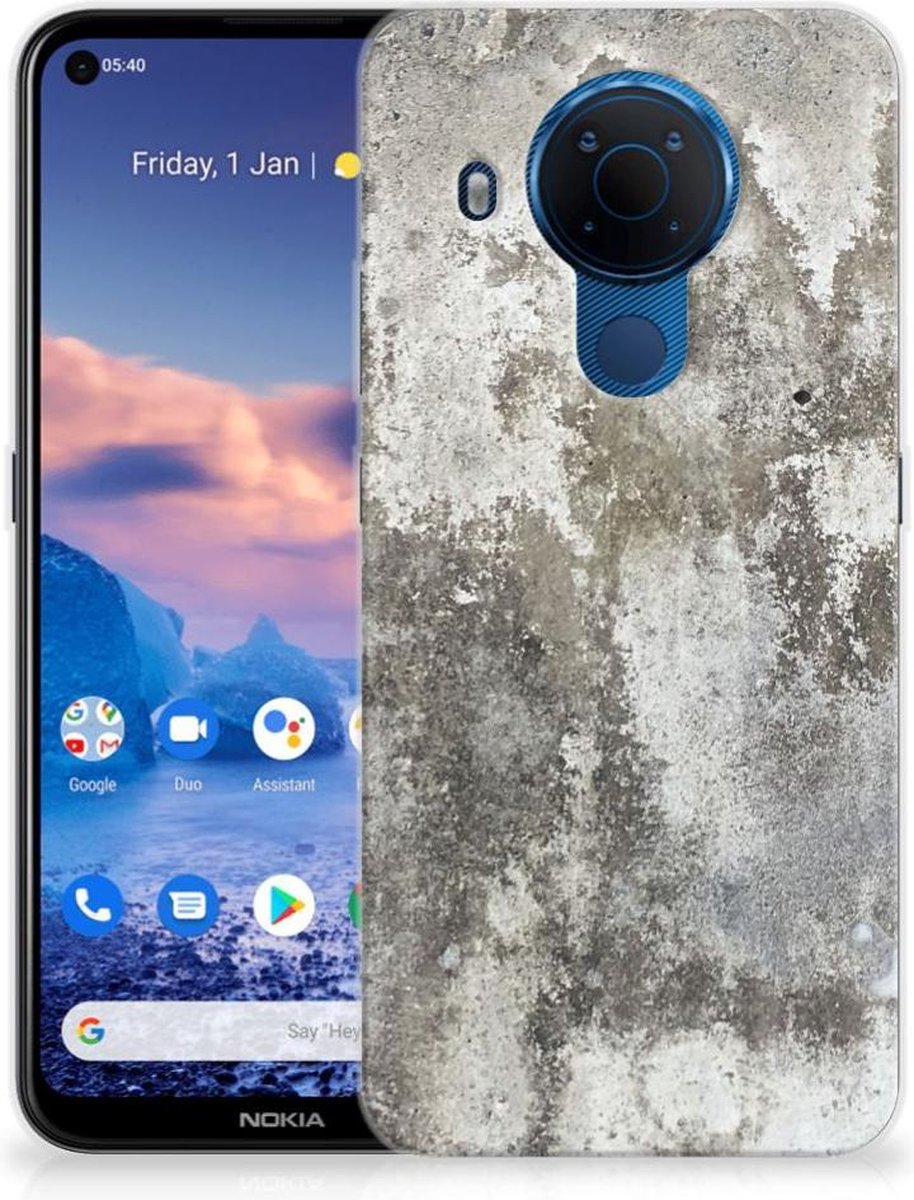 Nokia 5.4 TPU Siliconen Hoesje Beton Print
