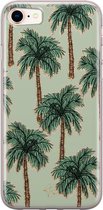 iPhone SE 2020 hoesje - Palmbomen - Soft Case Telefoonhoesje - Natuur - Groen