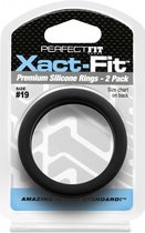 #19 Xact-Fit Cockring 2-Pack - Black - Cock Rings