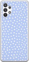 Samsung Galaxy A32 5G siliconen hoesje - Paars lila stippen - Soft Case Telefoonhoesje - Paars - Gestipt