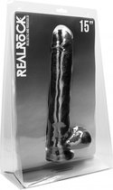 Realistic Cock - 15 Inch - With Scrotum - Black - Realistic Dildos