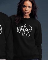 Hubby / Wifey Trui (Wifey - Maat XS) | Koppel Cadeau | Valentijn Cadeautje voor hem & haar