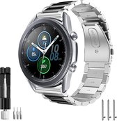 Metaal schakel bandje zilver geschikt voor Samsung Galaxy Watch 3 46mm- SmartphoneClip