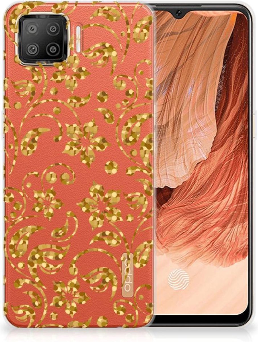 OPPO A73 4G TPU Case Gouden Bloemen