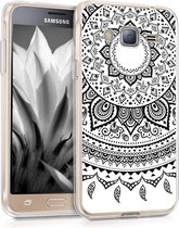 kwmobile telefoonhoesje voor Samsung Galaxy J3 (2016) DUOS - Hoesje voor smartphone in zwart / wit - Indian Sun design