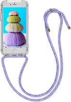 kwmobile telefoonhoesje compatibel met Apple iPhone 6 / 6S - Hoesje met koord - Back cover in transparant / lavendel / paars / wit