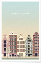 JUNIQE - Poster Amsterdam - retro -40x60 /Bruin