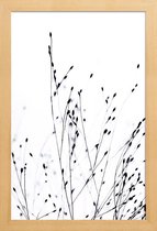 JUNIQE - Poster in houten lijst Black Grass -40x60 /Wit & Zwart