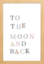 JUNIQE - Poster in houten lijst To The Moon and Back -20x30 /Kleurrijk