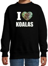 I love koalas sweater met dieren foto van een koala zwart voor kinderen - cadeau trui koalas liefhebber - kinderkleding / kleding 9-11 jaar (134/146)