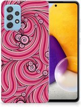 Back Case TPU Siliconen Hoesje Samsung Galaxy A72 Smartphone hoesje Swirl Pink