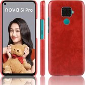 Shockproof Litchi Texture PC + PU Case voor Huawei Nova 5i Pro / Mate 30 Lite (rood)