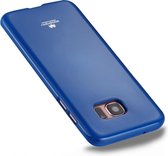 GOOSPERY JELLY CASE voor Galaxy S7 Edge TPU Glitterpoeder Valbestendig Beschermende Cover Case (Donkerblauw)