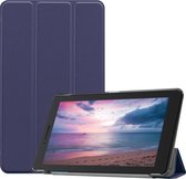 Custer Texture Horizontale vervorming Flip lederen tas voor Lenovo Tab E8 TB-8304F, met drievoudige houder (donkerblauw)
