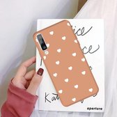 Voor Galaxy A50 Multi Love Heart Pattern Frosted TPU-beschermhoes (Coral Orange)