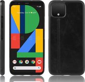 Voor Google Pixel 4 schokbestendig naaien Koe patroon Skin PC + PU + TPU Case (zwart)