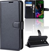 Litchi Texture horizontale flip lederen tas voor LG G8 ThinQ, met portemonnee en houder en kaartsleuven (zwart)