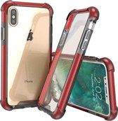 Voor iPhone X / XS PC + TPU valbestendige beschermende achterkant van de behuizing (wijnrood)