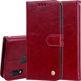 Business Style Oil Wax Texture Horizontal Flip Leather Case voor Huawei Nova 3, met houder & kaartsleuven & portemonnee (rood)