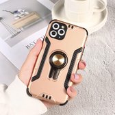 Voor iPhone 11 Pro schokbestendig TPU + pc-hoesje met ringhouder (roségoud)
