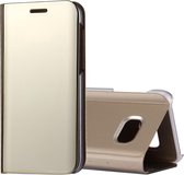 Voor Galaxy A3 (2017) / A320 Galvaniseren Spiegel Horizontaal Flip Leren Case met Houder (Goud)