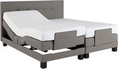 Beter Bed Select boxspring Salerno verstelbaar met Silver Pocket deluxe Foam matras - 140 x 200 cm - lichtgrijs