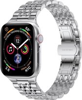 WiWu - Bandje geschikt voor Apple Watch 42/44 mm - Geschikt voor Apple Watch Series 1,2,3,4,5,6 en SE - Staal - Zilver