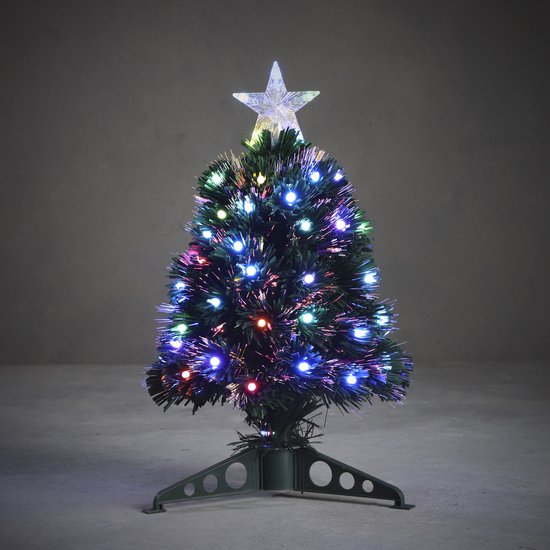 Brochure Registratie Blauwdruk Fiber optic kerstboom/kunst kerstboom met gekleurde lampjes 45 cm -... |  bol.com