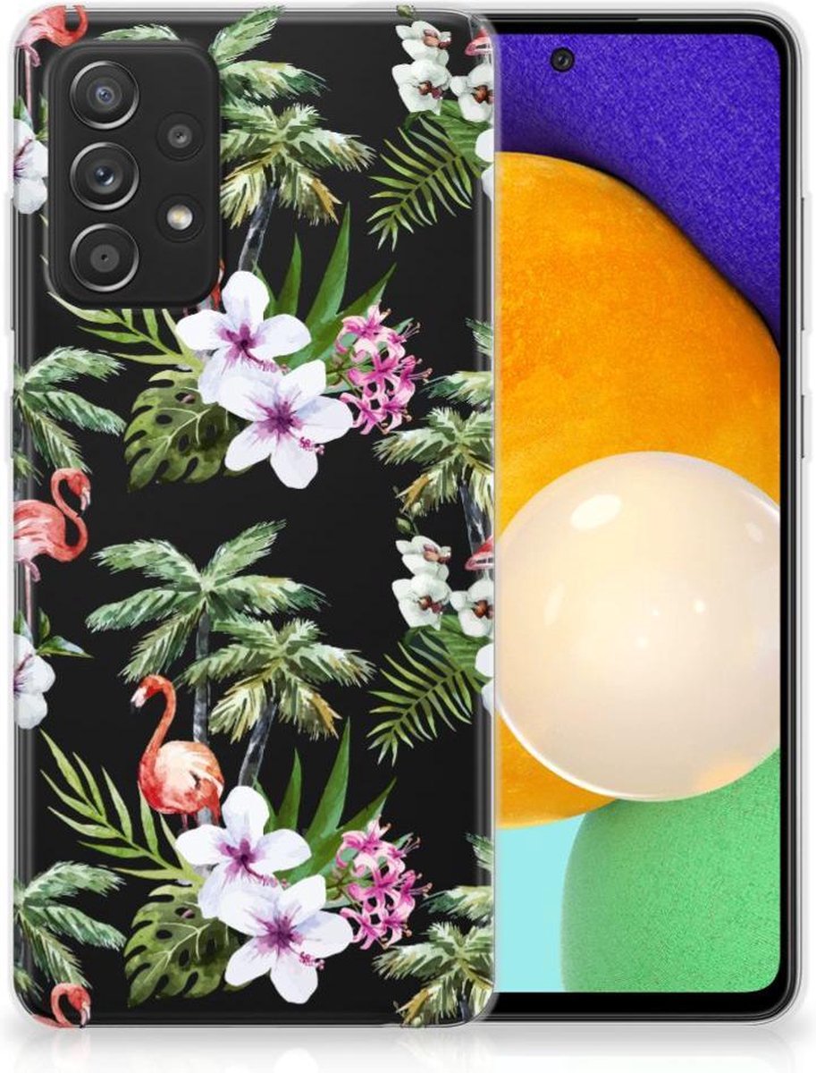Samsung Galaxy A52 (5G/4G) TPU Hoesje Flamingo Palms