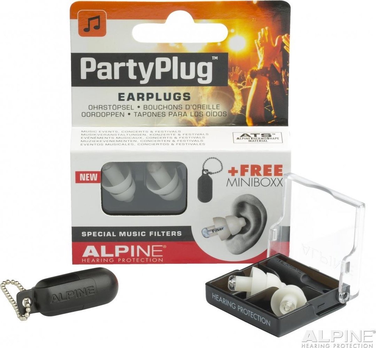 Alpine PartyPlug - Muziek Oordoppen - Transparant - SNR 19 dB - 1 paar