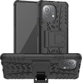 Rugged Kickstand Back Cover - Xiaomi Mi 11 Hoesje - Zwart