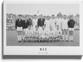 Walljar - NEC elftal '64 - Zwart wit poster met lijst