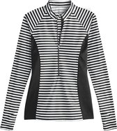 Coolibar - UV Zwemshirt voor dames - Escalante Zip - Zwart/Wit - maat XS