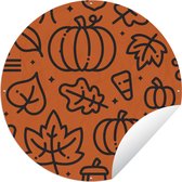 Cercle de jardin Halloween avec feuilles d'automne - 120x120 cm - Affiche jardin - XXL