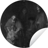 Tuincirkel Terugkeer van de verloren zoon - Schilderij van Rembrandt van Rijn - 60x60 cm - Ronde Tuinposter - Buiten