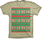 Heren Tshirt -XL- Christmas Knit Pattern Groen