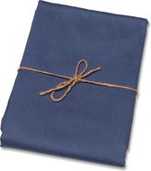 Donkerblauw Tafellaken - Tafelkleed van polyester/katoen met formaat rond 160 cm - Basic eettafel tafelkleden