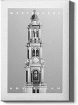 Walljar - Westerkerk - Muurdecoratie - Poster met lijst