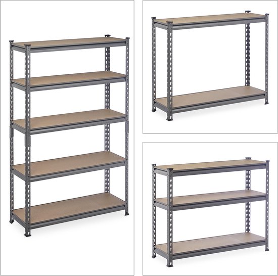 relaxdays Rack de stockage en métal - 1800 kg chargeable - rayonnage ...