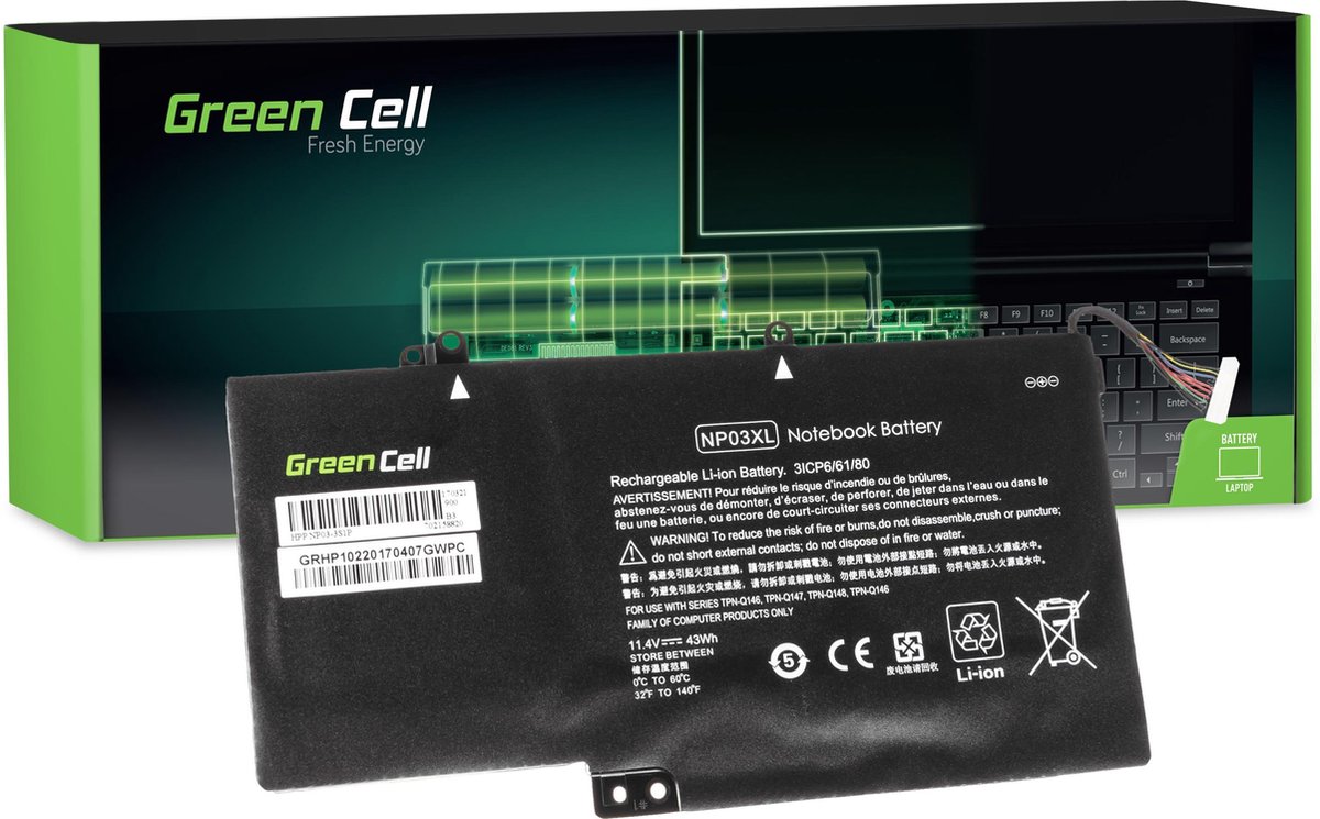 GREEN CELL Batterij voor HP Pavilion x360 13-A 13-B / 11,4V 3700mAh