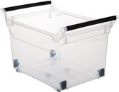 Five®  Opbergbox op wielen met handvat   - Transparant - Nestbaar