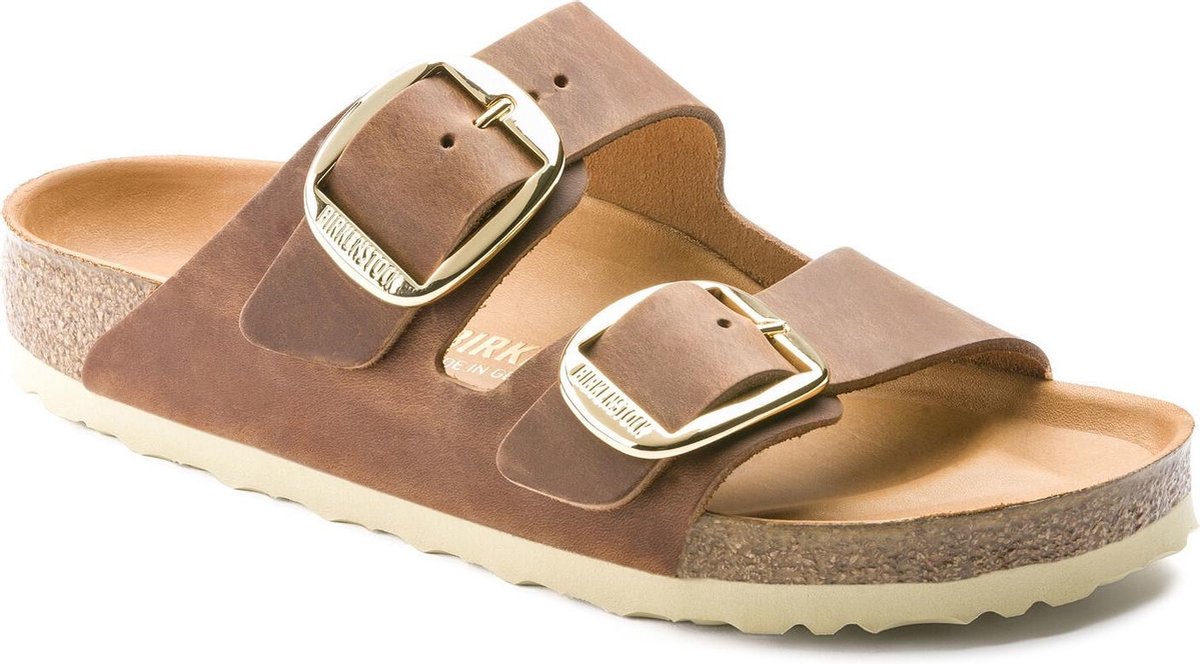 BirkenstockArizona Big Buckle cognac vetleer regular sandalen dames Bruin