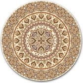 Wandcirkel Perzisch Beige op hout - WallCatcher | Multiplex 80 cm rond | Houten muurcirkel Perzisch tapijt