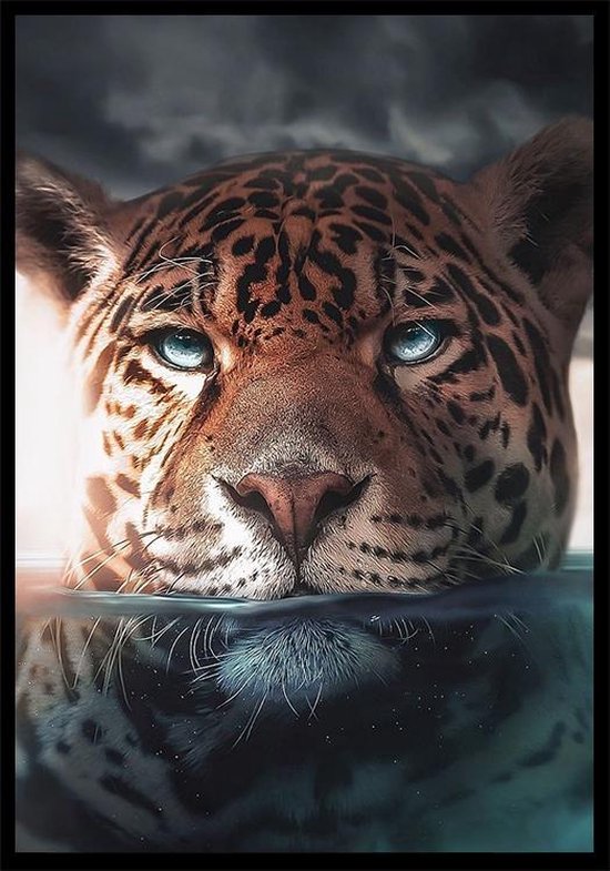 Water Jaguar botanische jungle dieren poster