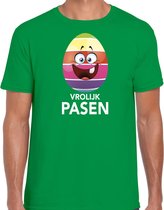 Paasei vrolijk Pasen t-shirt / shirt - groen - heren - Paas kleding / outfit XL