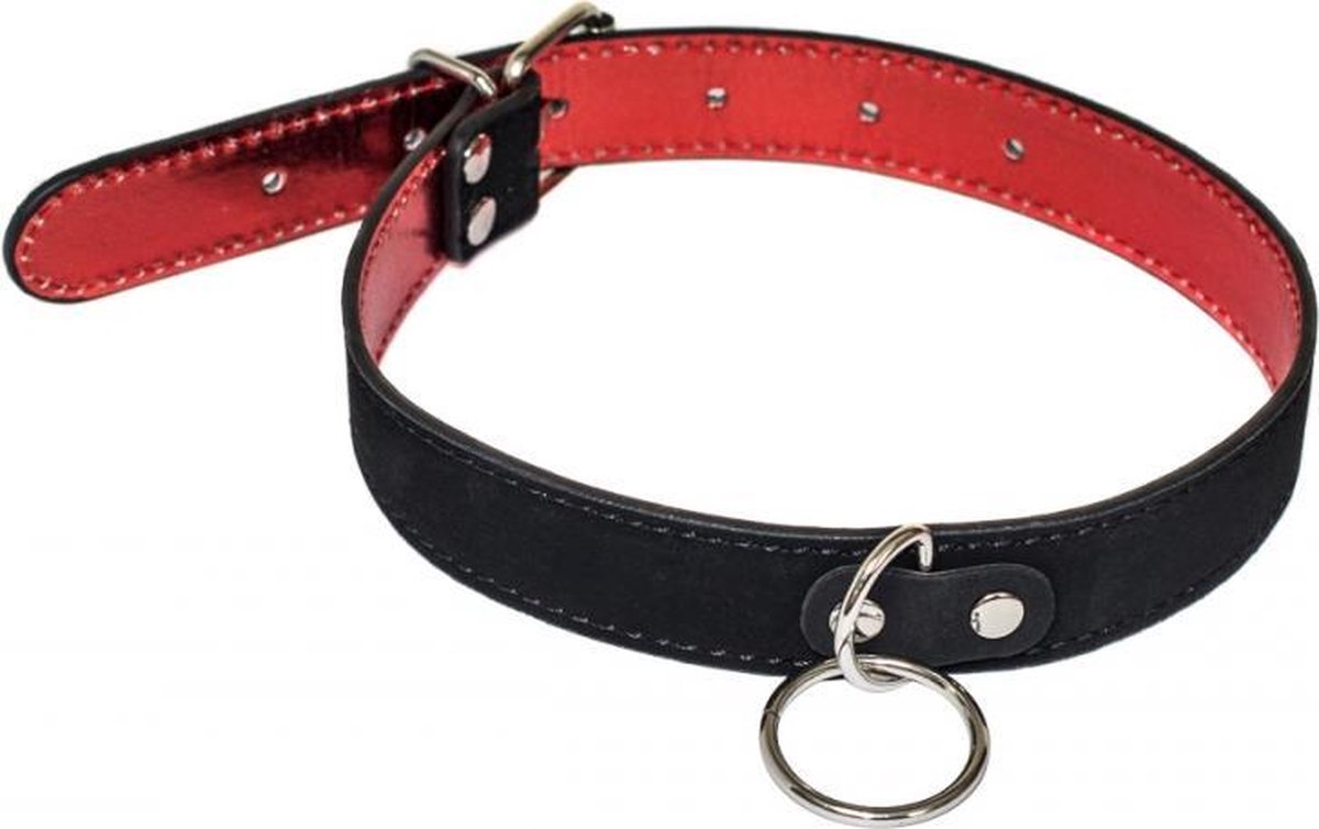 Goedkoopste Halsband - Collar - BDSM - Bondage - Luxe Verpakking - Party Hard - Cabaret - Zwart/Rood