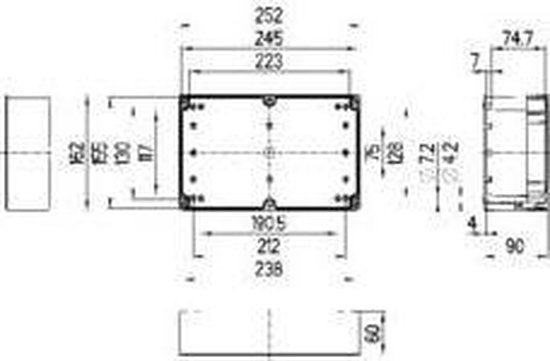 Spelsberg TG ABS 2516-9-o Installatiebehuizing 252 x 162 x 90 ABS Grijs-wit (RAL 7035) 1 stuk(s)