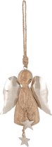 J-Line Hanger Engel Mango Hout Naturel/Zilver